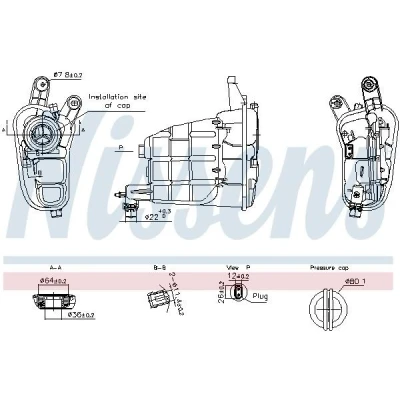 Bild av NISSENS 996301 Vase d&#039;Expansion 1,4 avec couvercle, capteur AUDI: Q5, A5 B8 Coupe, A4 Avant