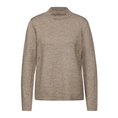 Bild av STREET ONE LTD QR_Mysig tröja med sköldpadda hals, Mocha Glow Mel., 40