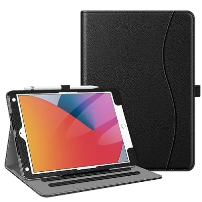 Bild av FINTIE Fodral, kompatibelt med iPad 10,2 tum 9th Generation 2021/8th Gen 2020/7th 2019, fodral flera lager, automatisk standby/skärmaktivering, hörnskydd, svart