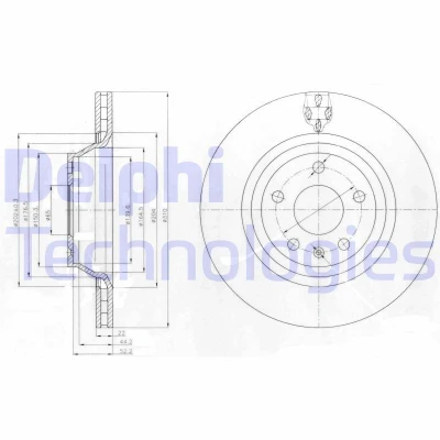 Bild av DELPHI BG4090 Disque de frein 310 22 5 ventilé huilé non traité sans roulement roue, bague ABS AUDI: A3 3/5 portes, TT Coupe, Roadster