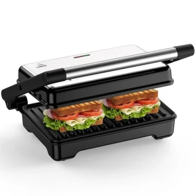 Bild av YASHE Smörgåsgrill, 1500W Paninigrill, XXL Non Stickplattor, Automatisk Temperaturkontroll, Indikatorlampor, 2 Skivor