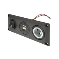 Bild av ProCar inbyggt uttag med USB A dubbelt omkopplingsbart + 1 eluttag 12 V, 24 V 20 2 läder