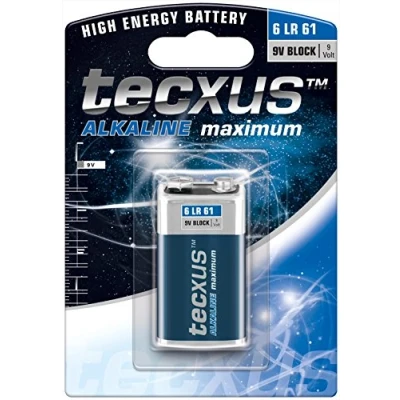 Bild av Tecxus 23639 6LR61/6LP3146/9V Block alkaliskt mangan batteri 9 V, blå/silver