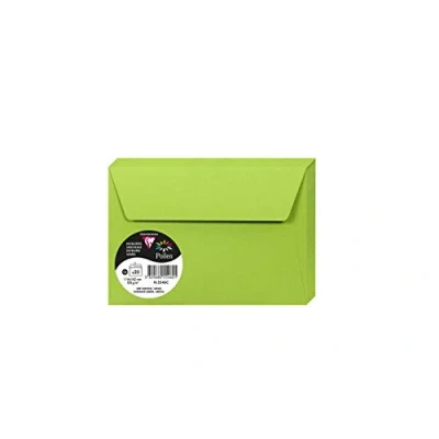 Bild av Clairefontaine 5546C förpackning med 20 självhäftande kuvert C6 format 11,4 x 16,2 cm 120 g/m² mintgrön färg inbjudan evenemang och korrespondens pollensortiment premium slätt papper