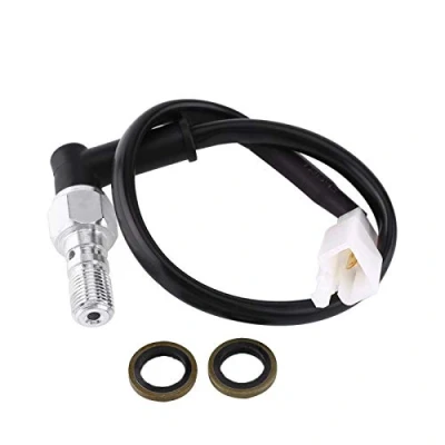 Bild av Hydraulisk Bromsljuskontakt, Universal Motorcykel Hydrauliskt Bromstryck Bakljusbrytare Ihålig Bult för Scooter ATV (M10*1.25MM)(Thick wire M10*1.25MM)