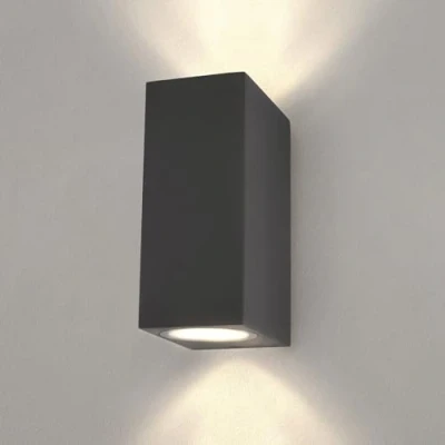 Bild av Ledvion Helene, LED vägglampa utomhus antracit kub, båda sidor för två GU10 sockel Up&amp;Down, utomhusvägglampa, vägglampa, utomhu, IP54