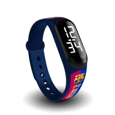 Bild av FIT &amp; FUN Fc Barcelonas officiella digitala armbandsur vattentät 30 m, sportklocka med kalenderfunktioner, officiell Barca design, 1:a klänning Barcelona, säsong 24 25