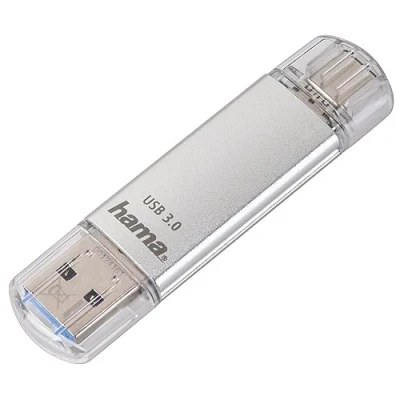 Bild av Hama 181075 &quot;C Laeta&quot; FlashPen, USB C 3.1/3.0, 256 GB, 70 MB/s, silver