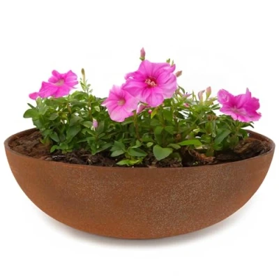 Bild av matches21 HOME &amp; HOBBY växtskål för utomhusbruk i ljusgrå marmorerad 37 x 10,5 cm som väderbeständig blomskål
