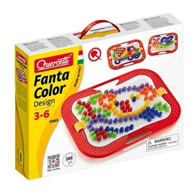 Bild av Quercetti 0903 mosaik plug in spel Fanta Color Design, 160 kontakt 15 mm