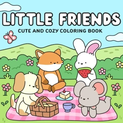 Bild av Cozy Coloring Book for Adults &amp; Teens: Simple and Easy Designs Featuring Adorable Little Friends to Color