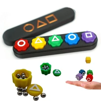 Bild av Dinblex Gonggi spel, Squid Koreanskt Jack Stone lekset hand öga koordination träning leksak fånga Pebble Play set traditionellt (1 med fodral)