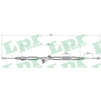 Bild av LPR C1519B Câble De Frein 1660/1105 à disque AUDI: TT Coupe