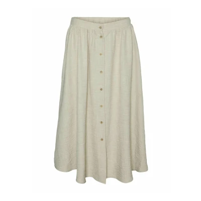 Bild av Vero Moda ROCK Vmmelaney H/W Button CALF WVN EXP Alinjekjol, Storlek: XS, Overcast