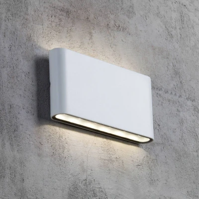 Bild av Nordlux LED utomhusvägglampa Kinver i platt form, vit