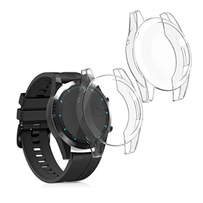 Bild av kwmobile fodral kompatibelt med Huawei Watch GT2 (46 mm) 2 x TPU silikon fitness tracker transparent