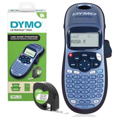 Bild av DYMO LetraTag LT 100H Handheld Label Maker Märkmaskin med ABC tangentbord och lättanvänd LCD skärm 13 tecken för hem eller kontor
