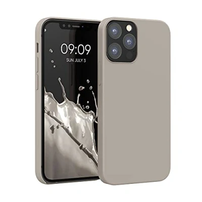 Bild av kwmobile Fodral kompatibelt med Apple iPhone 12/12 Pro mjukt skyddande TPU silikonfodral taupe