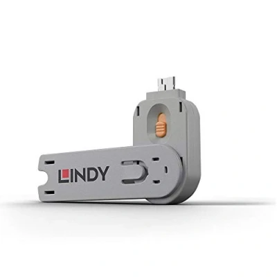 Bild av Lindy 40623, Nyckel till portblockerare, USB Type A, Orange, Akrylnitrilbutadienstyren (ABS), 1 styck, Polypåse