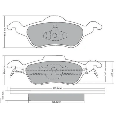 Bild av METZGER 1170038 Jeu de plaquettes frein Essieu avant contact signal d&#039;usure exclu avec tôle anti bruit FORD: Focus Mk1 Break