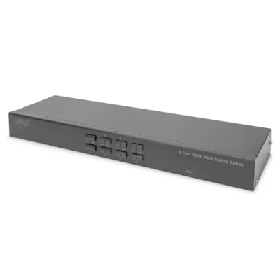 Bild av DIGITUS 8 Port KVM HDMI Switch DDC kommunikation 1.4, HDCP 2.2 UltraHD 4k30Hz USB portar för mus &amp; tangentbord Hotkey switching inga drivrutiner krävs Svart
