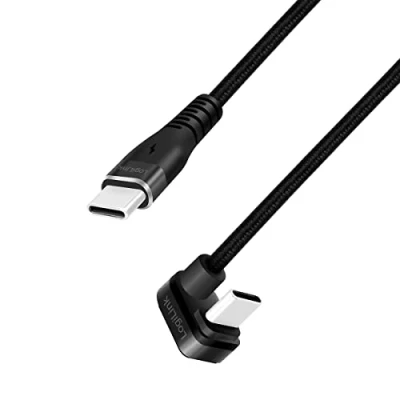Bild av LogiLink USB 2.0 typ C anslutningskabel, kontakt (180 vinklad) till (rak), färg: svart, 2 m