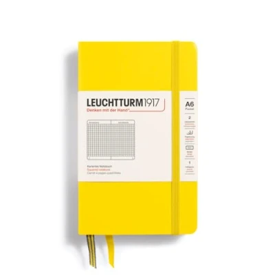 Bild av LEUCHTTURM1917 344795 anteckningsbok ficka (A6), inbunden 187 numrerade sidor, citron, rutig