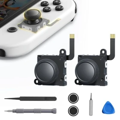 Bild av JINGDU joystick ersättningskit kompatibel med strömbrytare, halleffekt omkopplare NS/Switch OLED/Switch Lite, switch kontroll tumstick reparationsverktygssats 2 st