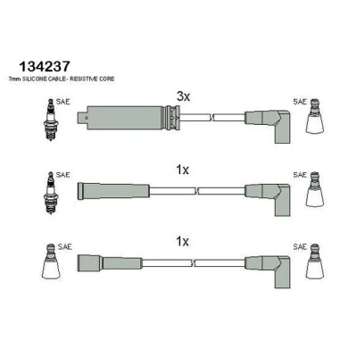 Bild av HITACHI 134237 Jeu De Fils d&#039;Allumage DAEWOO: Nexia I 3/5 portes, Berline