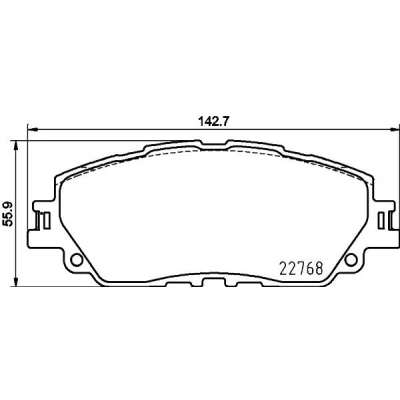 Bild av HELLA 8DB 355 036 511 Jeu de plaquettes frein non préparé pour indicateur d&#039;usure TOYOTA: C HR, RAV4 V, Camry VIII Berline, LEXUS: UX, ES VII