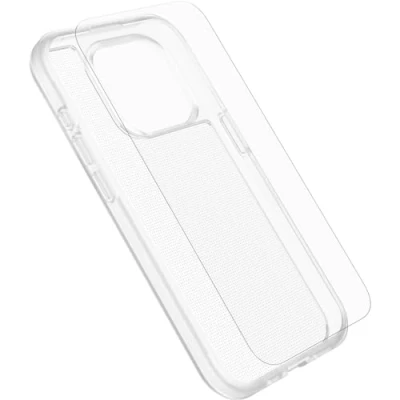 Bild av Otterbox Drop Protection Bundle för iPhone 15; Symmetry Clear MagSafe skal testad till militärstandard x3 och Premium Glass skärmskydd avancerat antirepteknologi, Klar