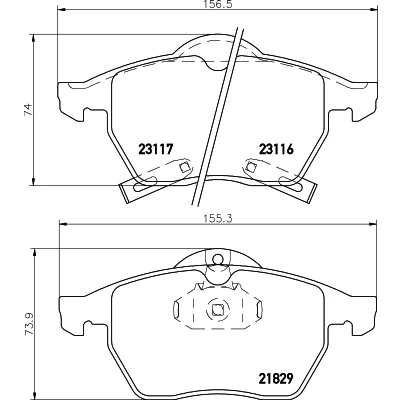 Bild av HELLA 8DB 355 008 041 Jeu de plaquettes frein avec indicateur d&#039;usure SAAB: 9 5 Break, Berline, 900 II Coupe
