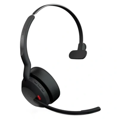 Bild av Jabra Evolve2 55 trådlöst monoheadset med Air Comfort teknik, mikrofoner brusreducering och ANC certifierat för MS Teams, fungerar alla andra plattformar svart
