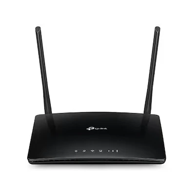 Bild av TP Link TL MR6400 WLAN N300 4G LTE router (150 Mbit/s vid nedladdning, 300 2,4 GHz), fritt konfigurerbar LAN/WAN port) svart