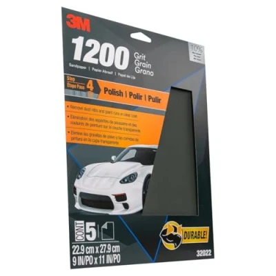 Bild av 3M Wetordry sandpapper, 32022, 1200 korn, 23 x 28 cm, 5 ark per förpackning