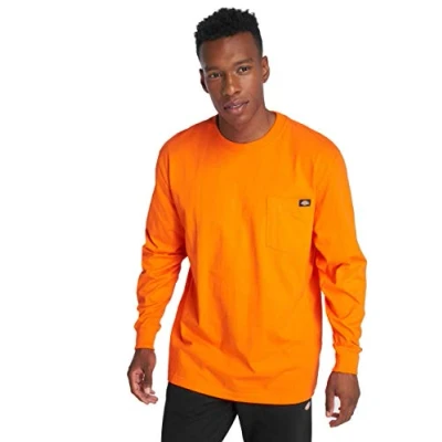 Bild av Dickies herrmodell, stor, lång, långärmad och med rund hals i kraftigt material, Orange, M