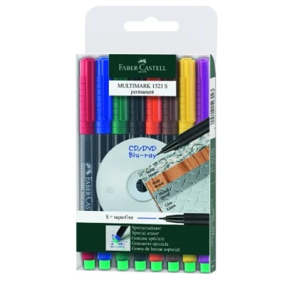 Bild av Faber Castell 1523 09 Märkpenna MULTIMARK permanent, styrka: S, 8 pack