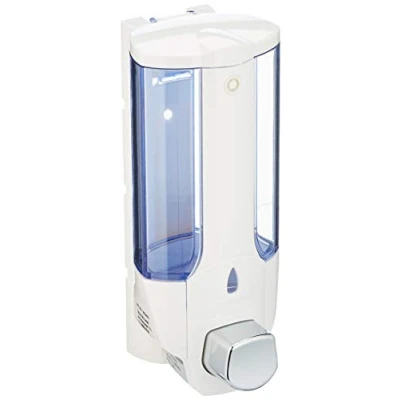 Bild av Axentia Tvåldispenser (för väggmontering, påfyllningsbar tvåldispenser, lotiondispenser av plast, volym: ca 380 ml) vit, 8 x 19 9,5 cm
