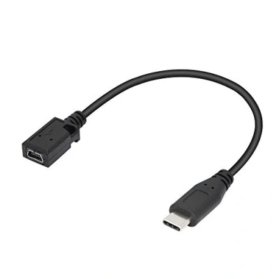 Bild av CERRXIAN typ C USB förlängningskabel, 2.0 mini hona till (typ C) hane synkronisering och laddningsomvandlare adapter kabelsladd 10 tum