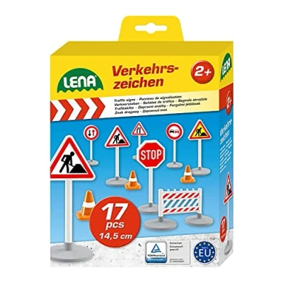 Bild av Lena 04440 Trafikskyltar Set för Barn, Flerfärgad, 17 Delar