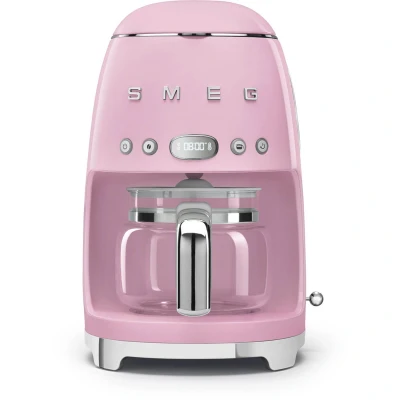 Bild av Smeg, Kaffebryggare DCF02PKEU, arom och autostart funktion, glaskaraff upp till 12 koppar, 2 intensitetsnivåer, varmhållningsläge, 1 050 W, rosa