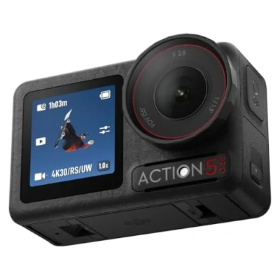 Bild av DJI Osmo Action 5 Pro Väsentlig Kombination, vattentät kamera med 1/1,3 tums sensor, video i 4K/120 b/s, motivspårning, stabilisering, dubbla OLED pekskärmar, 4K actionkamera perfekt för idrott, vlogg