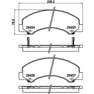 Bild av HELLA 8DB 355 025 801 Jeu de plaquettes frein avec indicateur d&#039;usure accessoires ISUZU: N Serie, VI Сamion à Plateau / Сhâssis