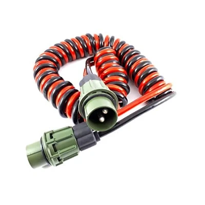 Bild av Easy Link NATO spiralkabel kontakt 24 V 2 stift x 35 mm 4 m användning lastbil.