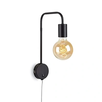 Bild av BRILONER Leuchten retro sänglampa, vägglampa, lä med kontakt, vippbrytare, 1 x E27, max. 10 watt, metall, svart, 2086 015
