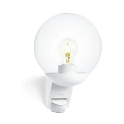 Bild av Steinel vägglampa för utomhusbruk L 585 S vit, 180 rörelsedetektor, max. 10 m räckvidd, klassisk, munblåst glaskropp