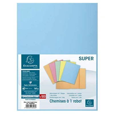 Bild av Exacompta Mapp 1 klaff Nature Future®, Jura 160, A4, 200 ark, 240x320mm presspan, ljusblå, 100/fp