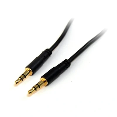 Bild av StarTech.com 3,5 mm ljudkabel 3 fot smal M/M AUX kabel hane till sladd hörlurskabel hjälpkabel (MU3 MMS)