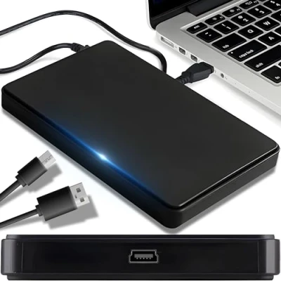 Bild av Retoo hårddiskhölje 2,5 tum USB 2.0 kabel externt hölje SATA III SSD HDD verktygsfri montering hårddisk fodral hård enhet 7 mm 9,5 svart