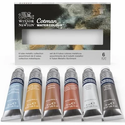 Bild av Cotman watercolour 8ml metallic set 6pcs ass.